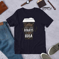 Coffee Always Good Half Sleeve T-Shirt — Navy