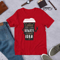 Coffee Always Good Half Sleeve T-Shirt — Red