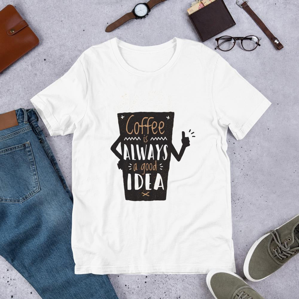 Coffee Always Good Half Sleeve T-Shirt — White