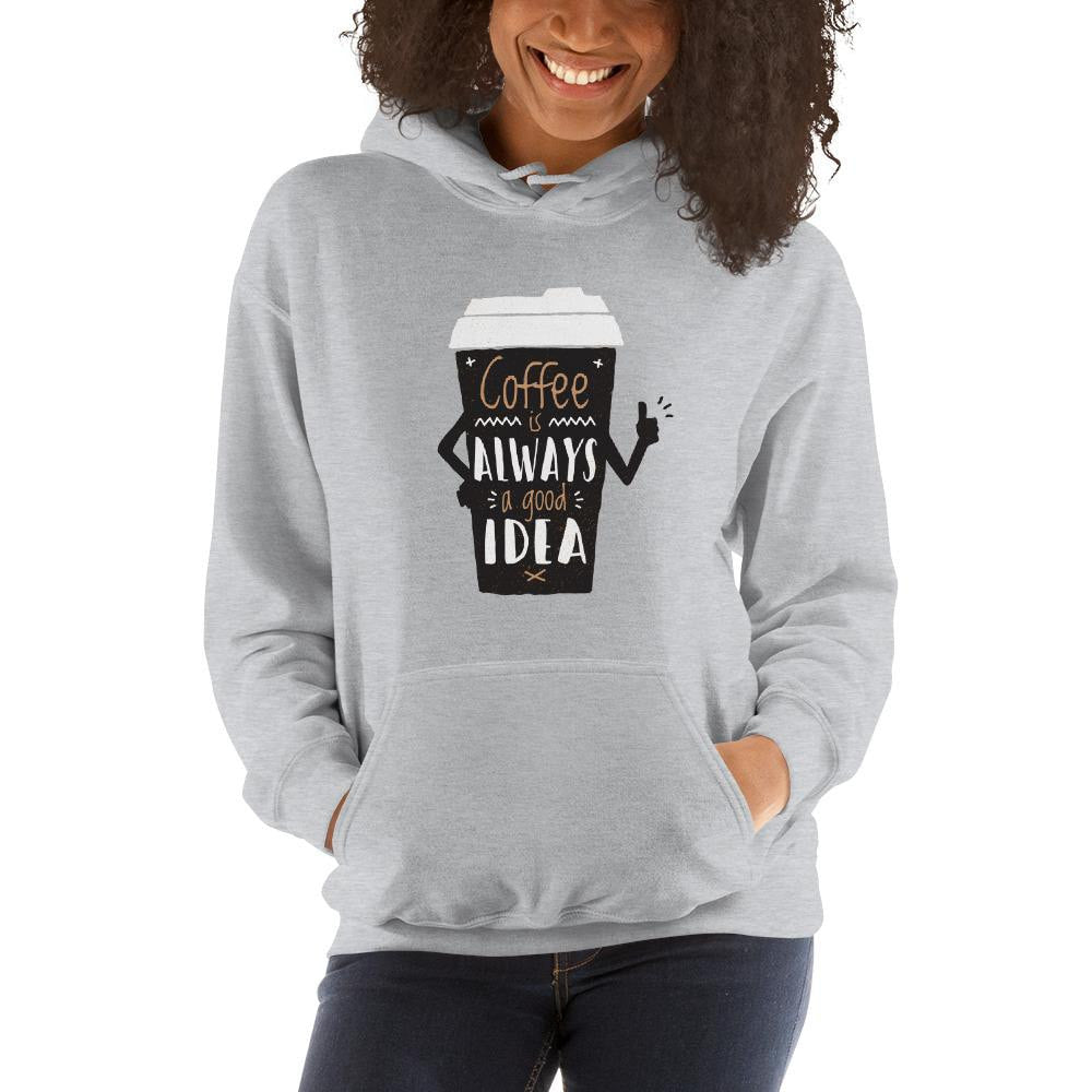 Good Idea Coffee Unisex Hooded Sweatshirt — detail view 2