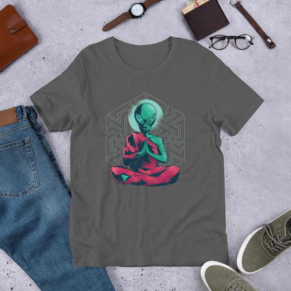 Alien Monk Half Sleeve T-Shirt — Charcoal