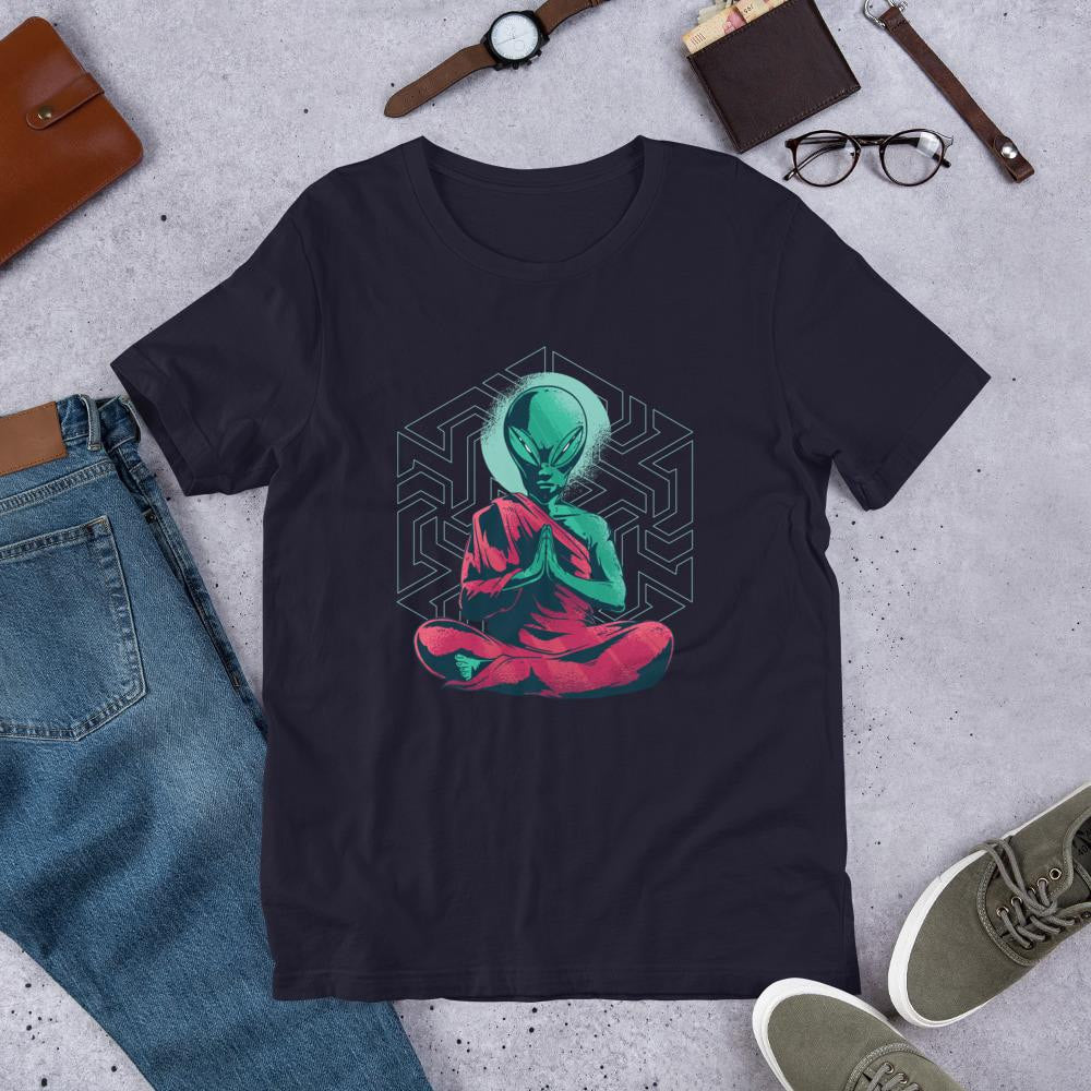Alien Monk Half Sleeve T-Shirt — Navy