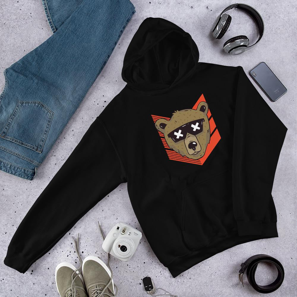 Cool Bear Unisex hooded Sweatshirt — Black