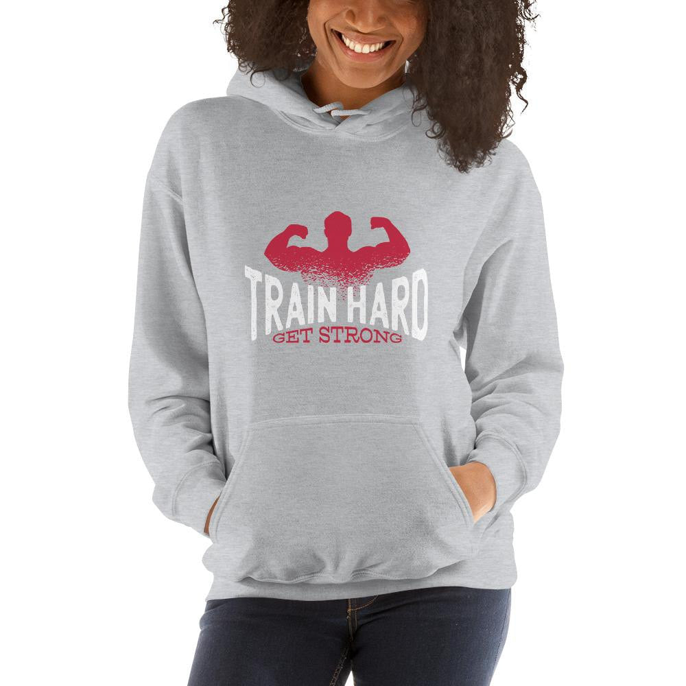 Train Hard Unisex Hooded Sweatshirt — detail view 2