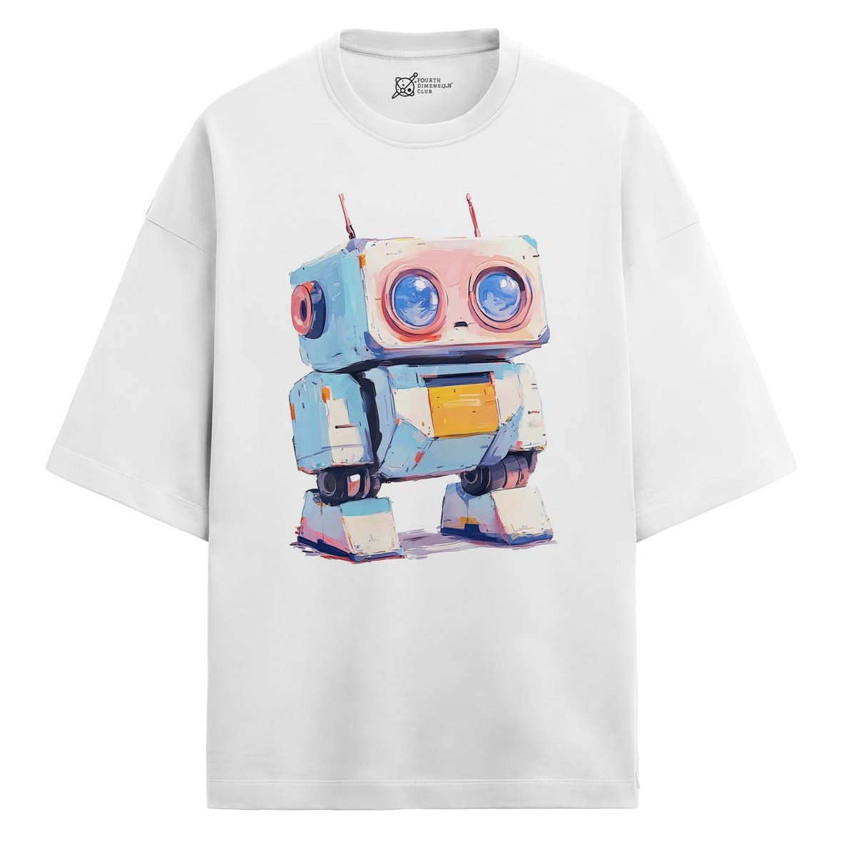 Cuddle Oversized French Terry T-Shirt — white-1