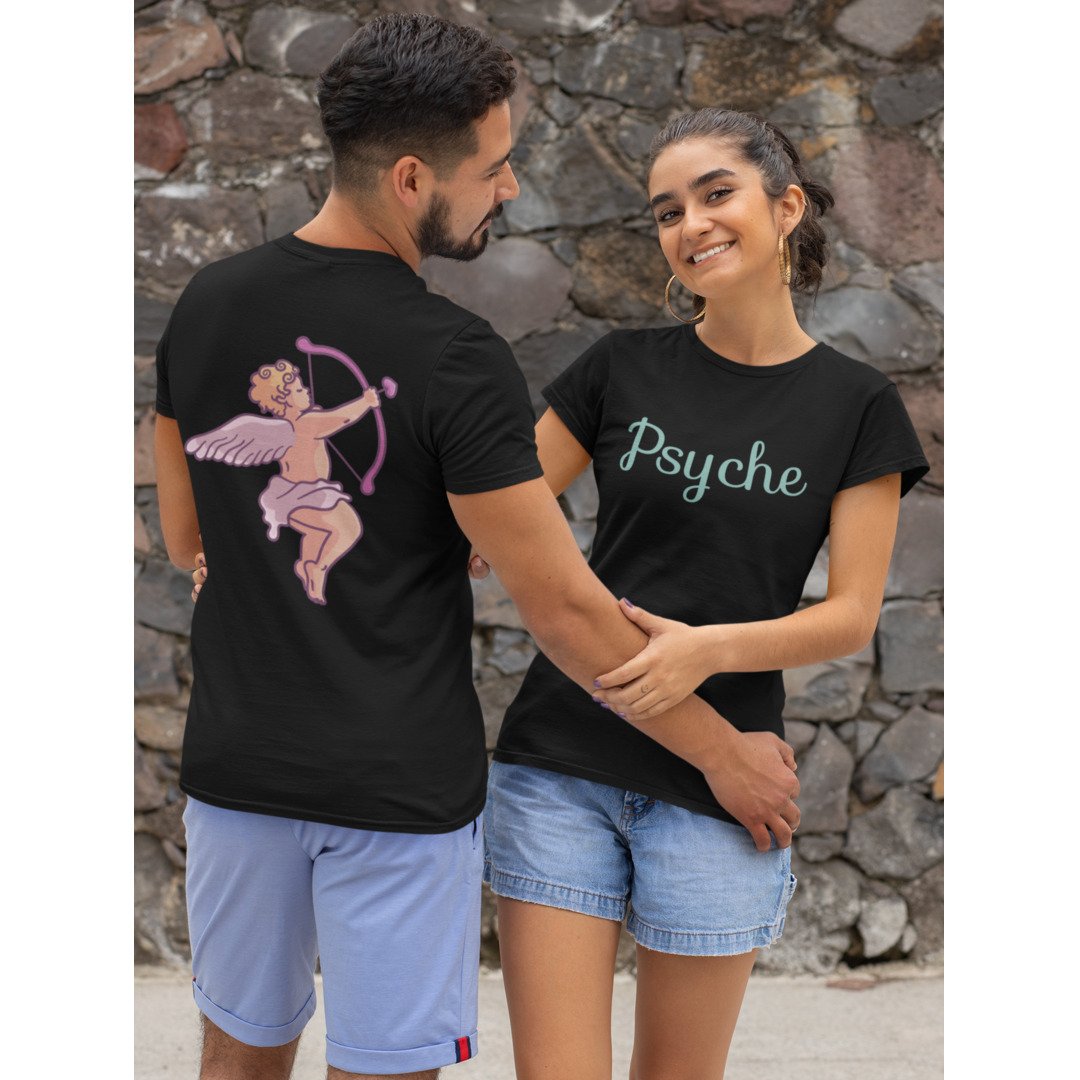 Cupid & Psyche Couple Half Sleeve Unisex T-Shirt — back view