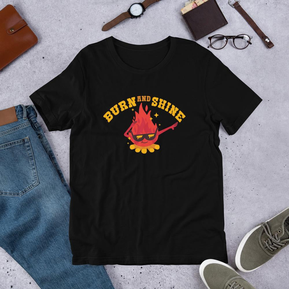Cute Fire Half Sleeve T-Shirt — Black