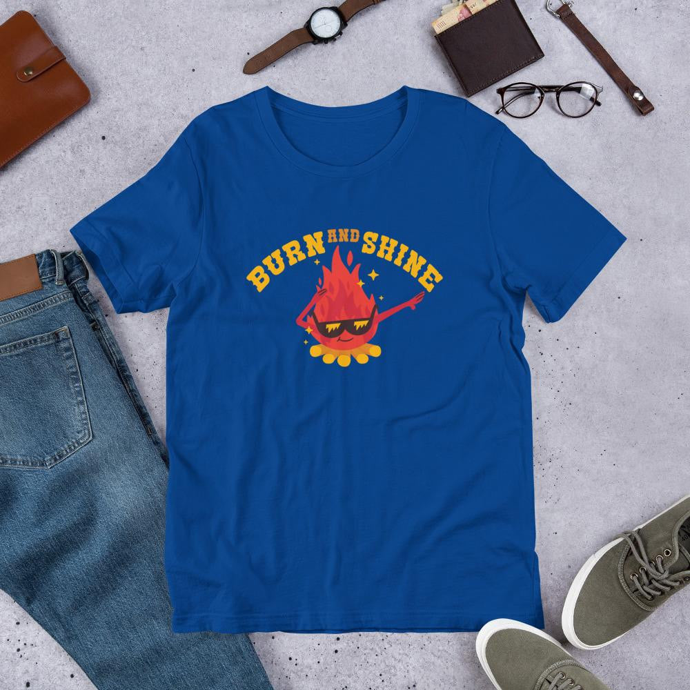 Cute Fire Half Sleeve T-Shirt — Blue