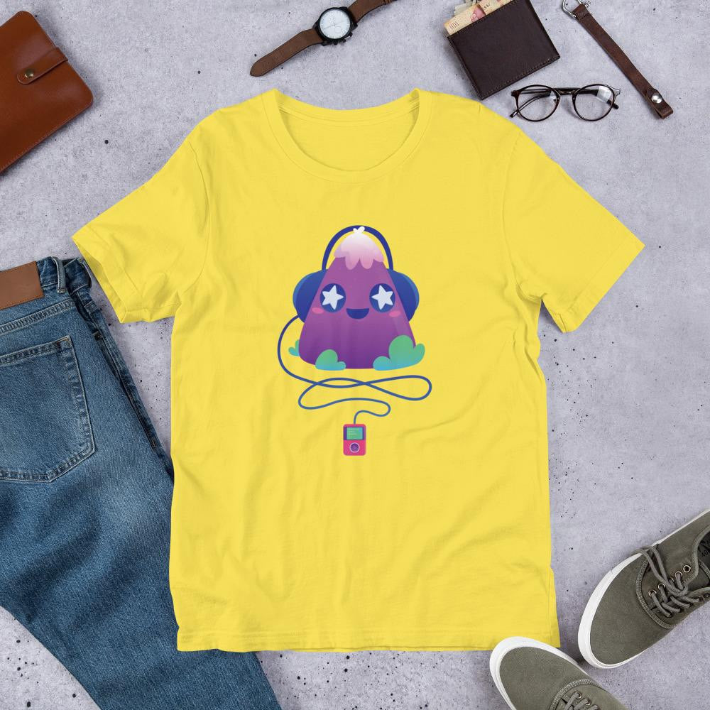Cute Music Half Sleeve T-Shirt — Yellow