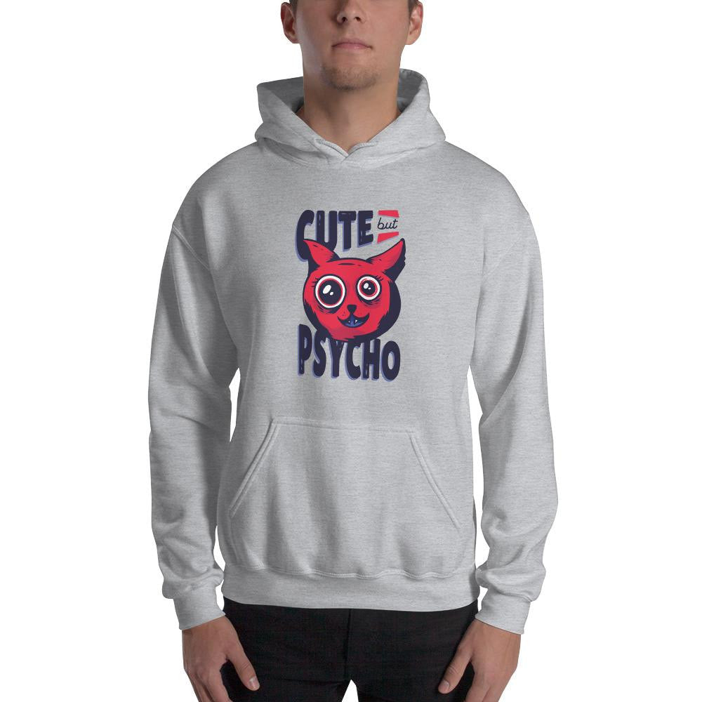 Cute But Psycho Unisex Hooded Sweatshirt — detail view 2