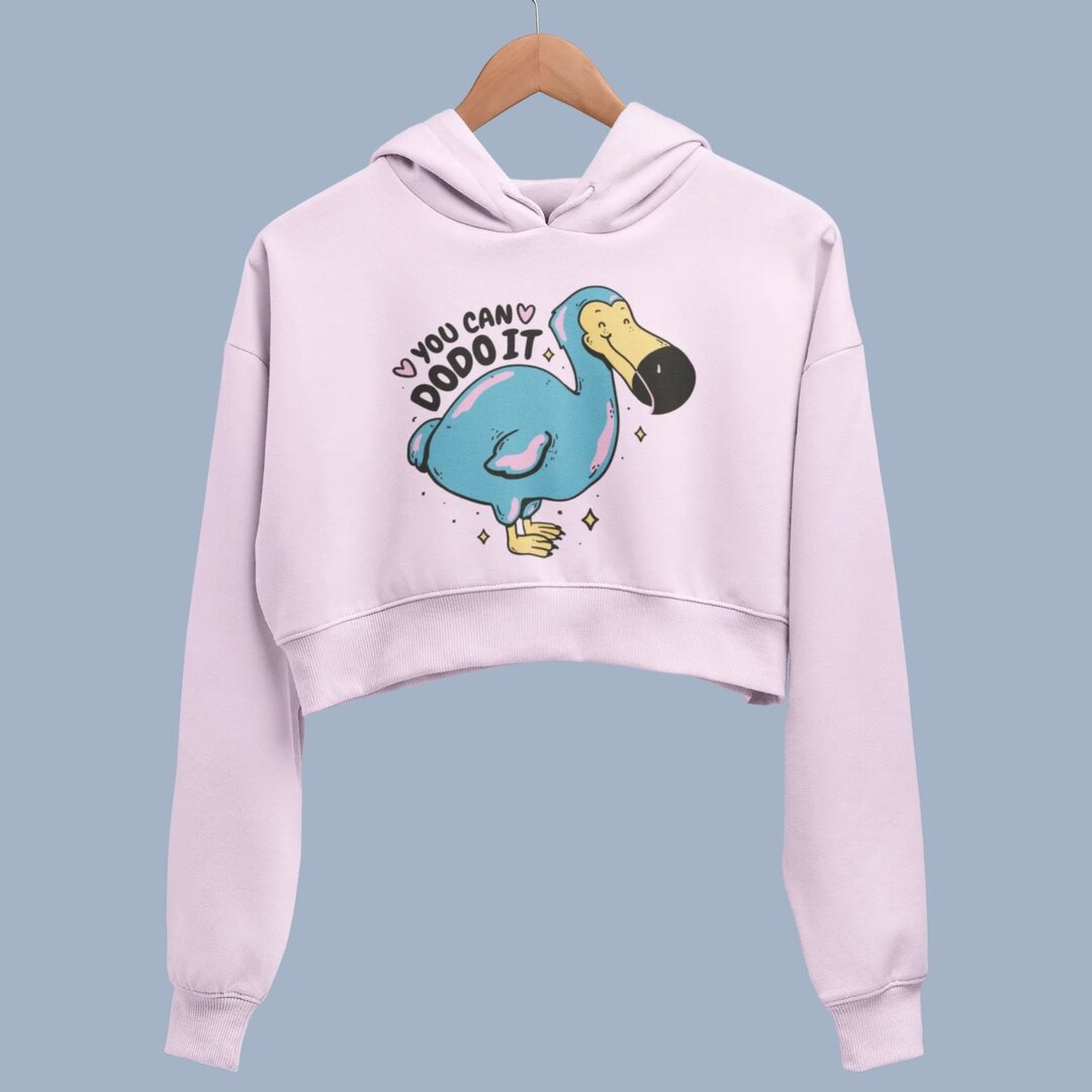 Cute Dodo Bird Crop Hoodie