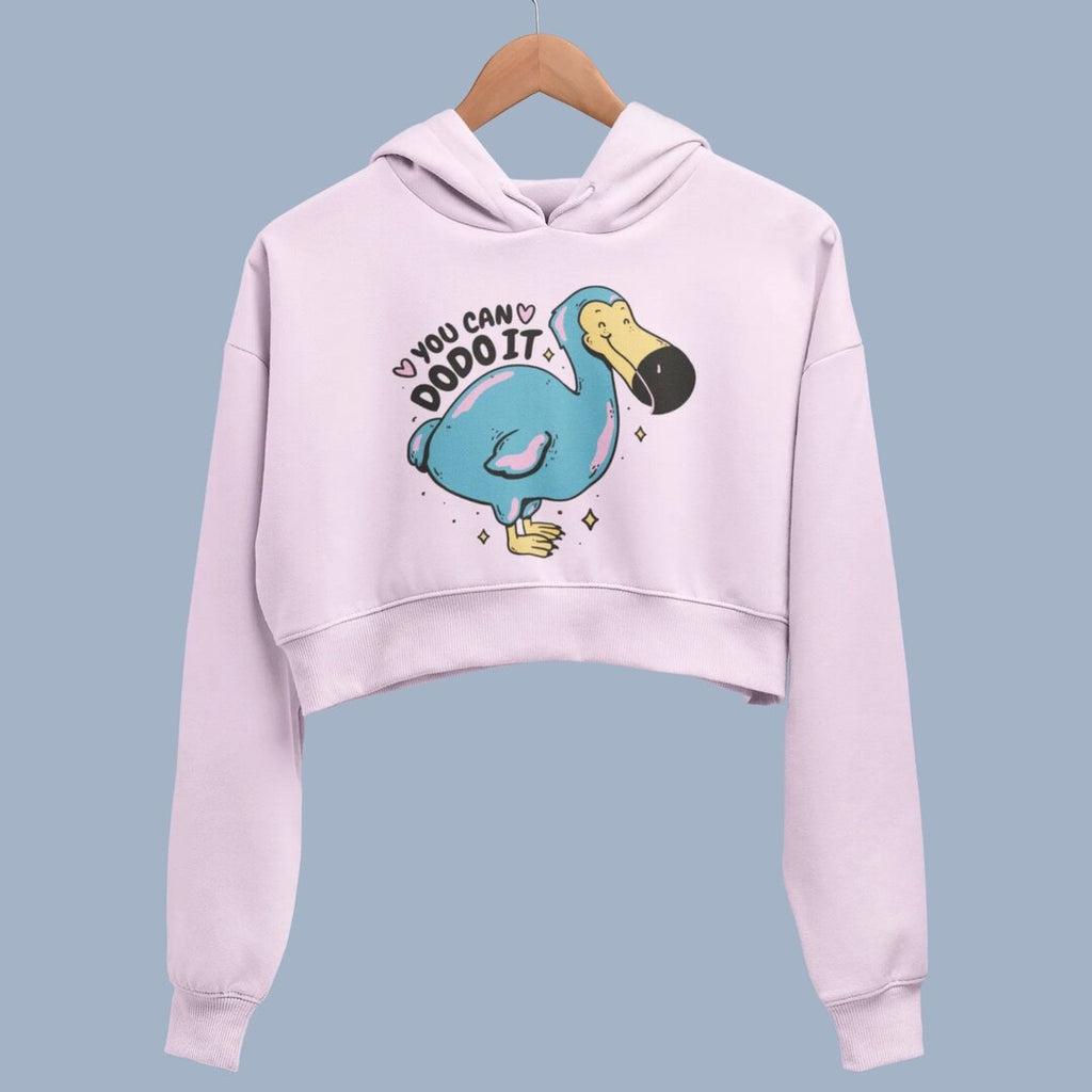 Cute Dodo Bird Crop Hoodie — back view
