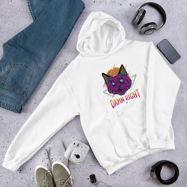 Neon Cat Unisex Hooded Sweatshirt