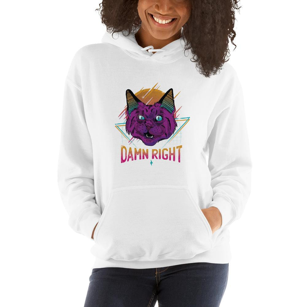 Neon Cat Unisex Hooded Sweatshirt — detail view 5