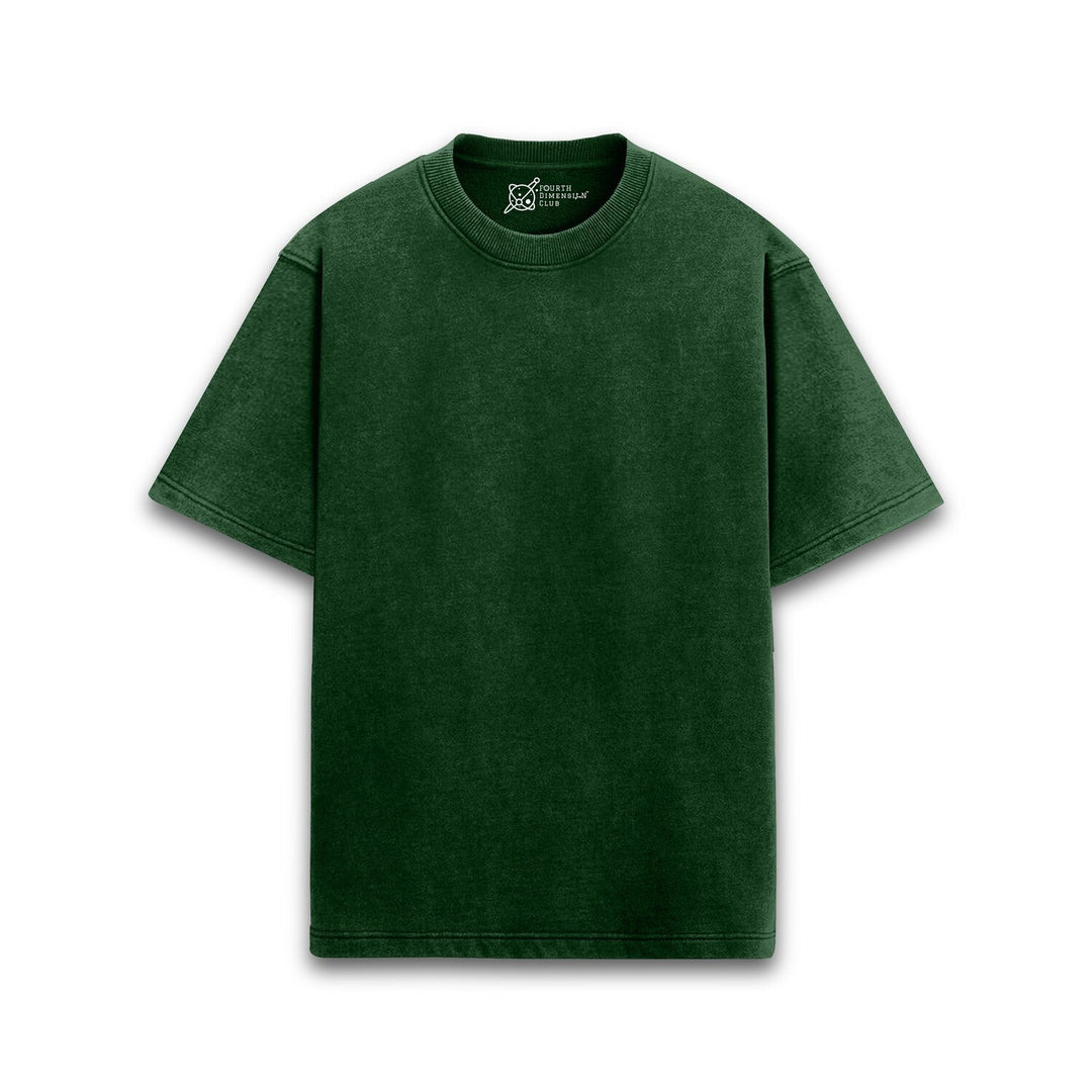 Timeless Acid Wash Oversized T-Shirts — bottle-green