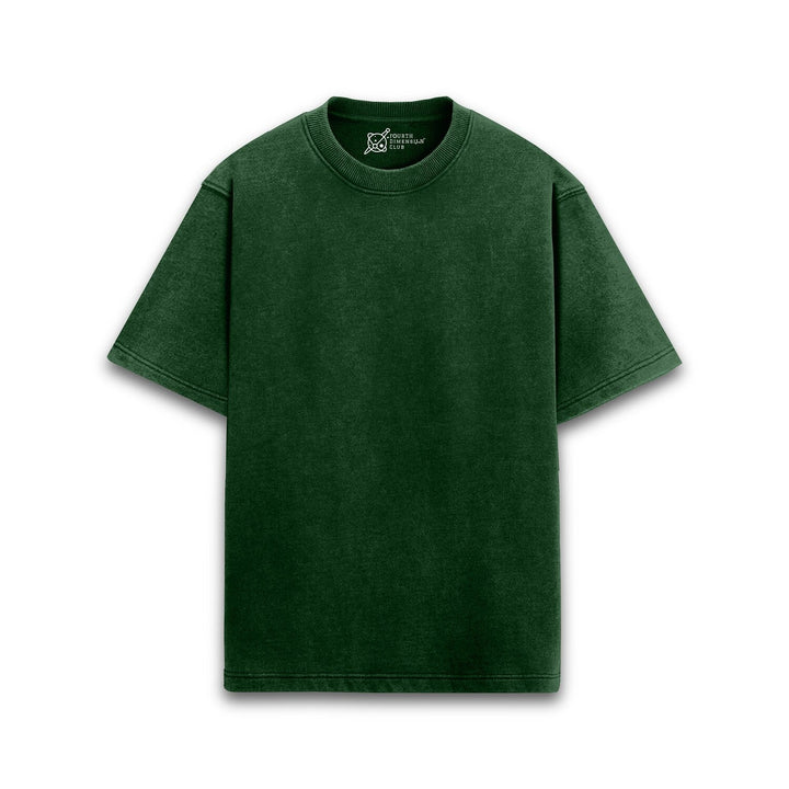 Timeless Acid Wash Oversized T-Shirts — bottle-green