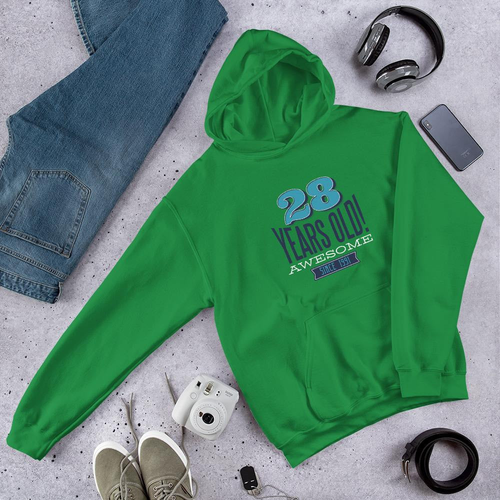 28 Years Awesome Unisex Hooded Sweatshirt — Green