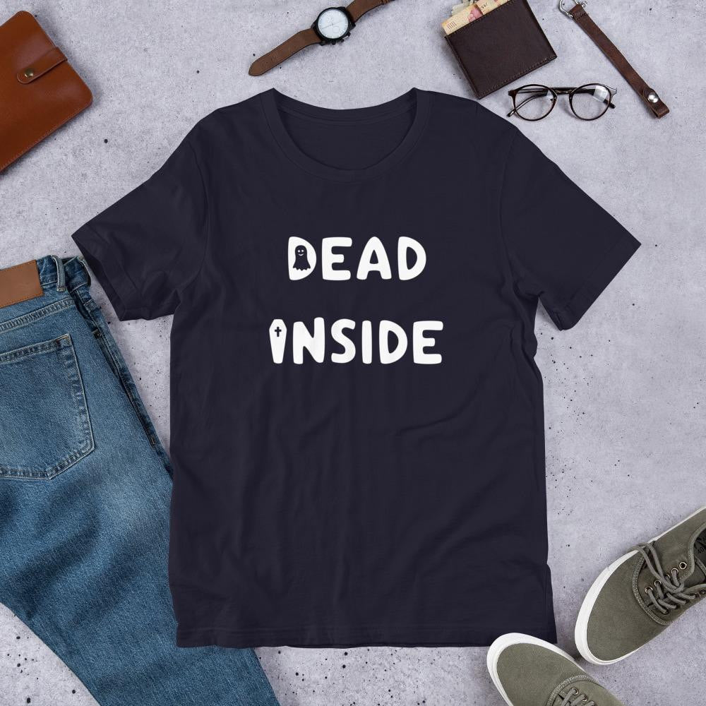 Dead Inside Half Sleeve T-Shirt — Navy