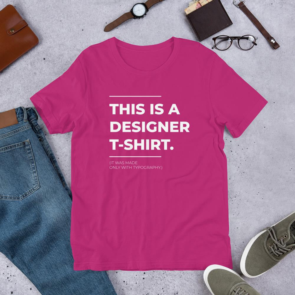 Designer Typography Half Sleeve T-Shirt — Pink