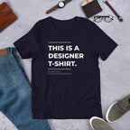 Designer Typography Half Sleeve T-Shirt — Navy