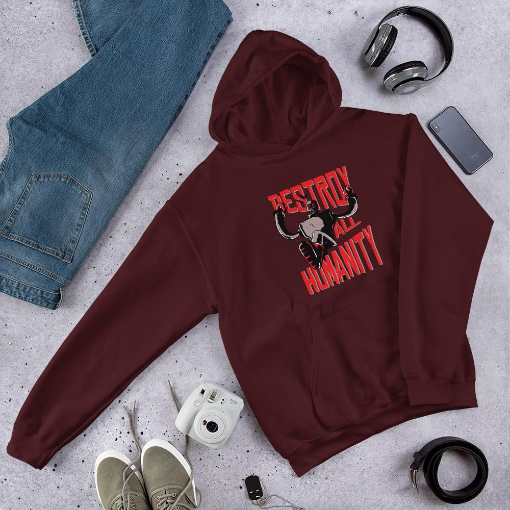 Destroy Humanity Unisex Hooded Sweatshirt — Maroon