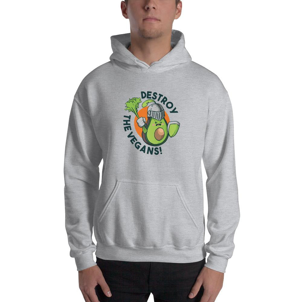 Destroy Vegans Unisex Hooded Sweatshirt — detail view 2