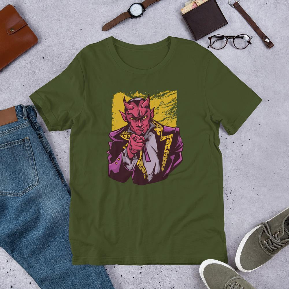 Pointing Lucifer Half Sleeve T-Shirt