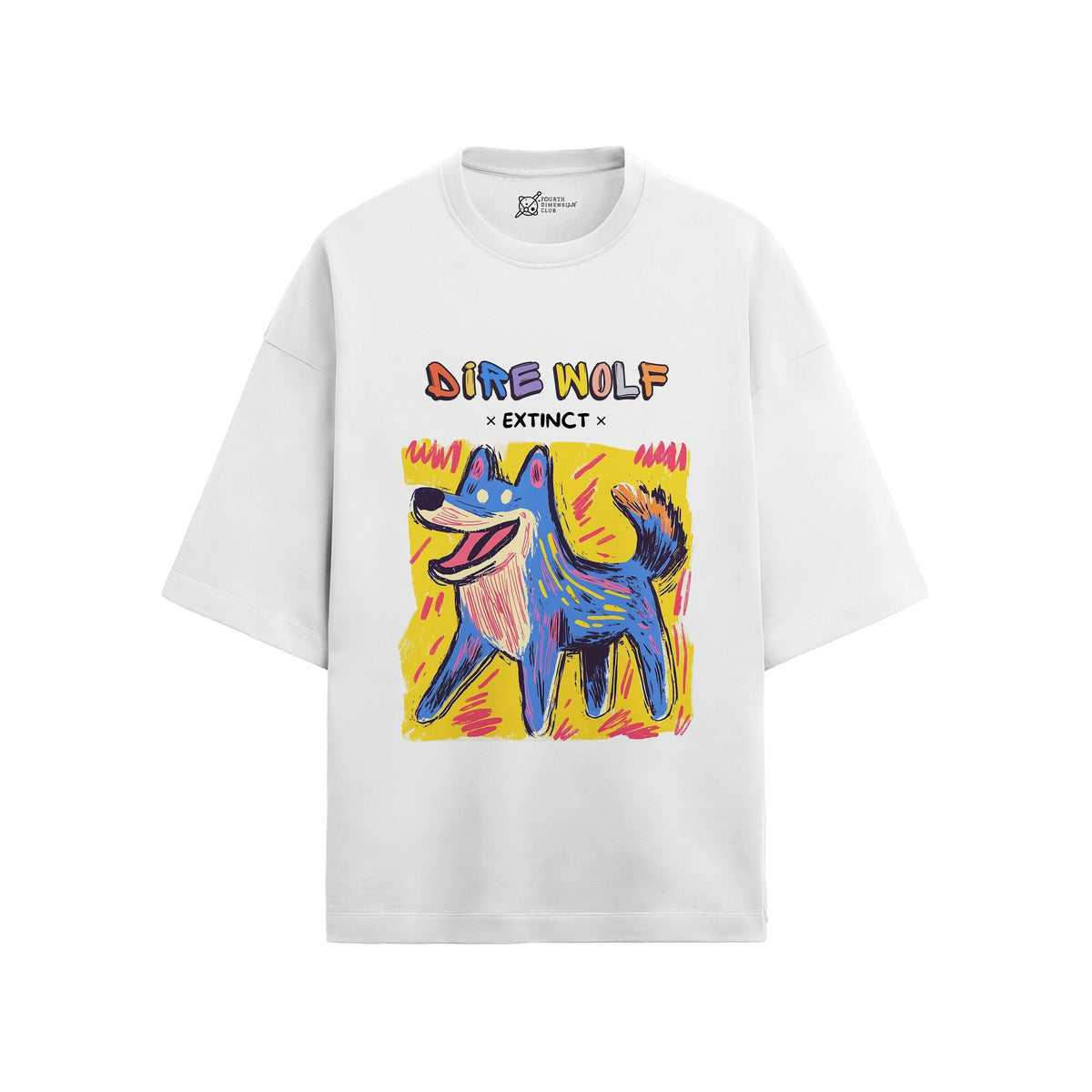 French terry oversized t-shirt with Dire Wolf print