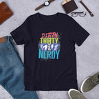 Dirty, Thirty & Nerdy Half Sleeve T-Shirt — Navy