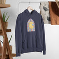 Dog In Church Window Unisex Hooded Sweatshirt — Navy