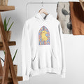 Dog In Church Window Unisex Hooded Sweatshirt — White