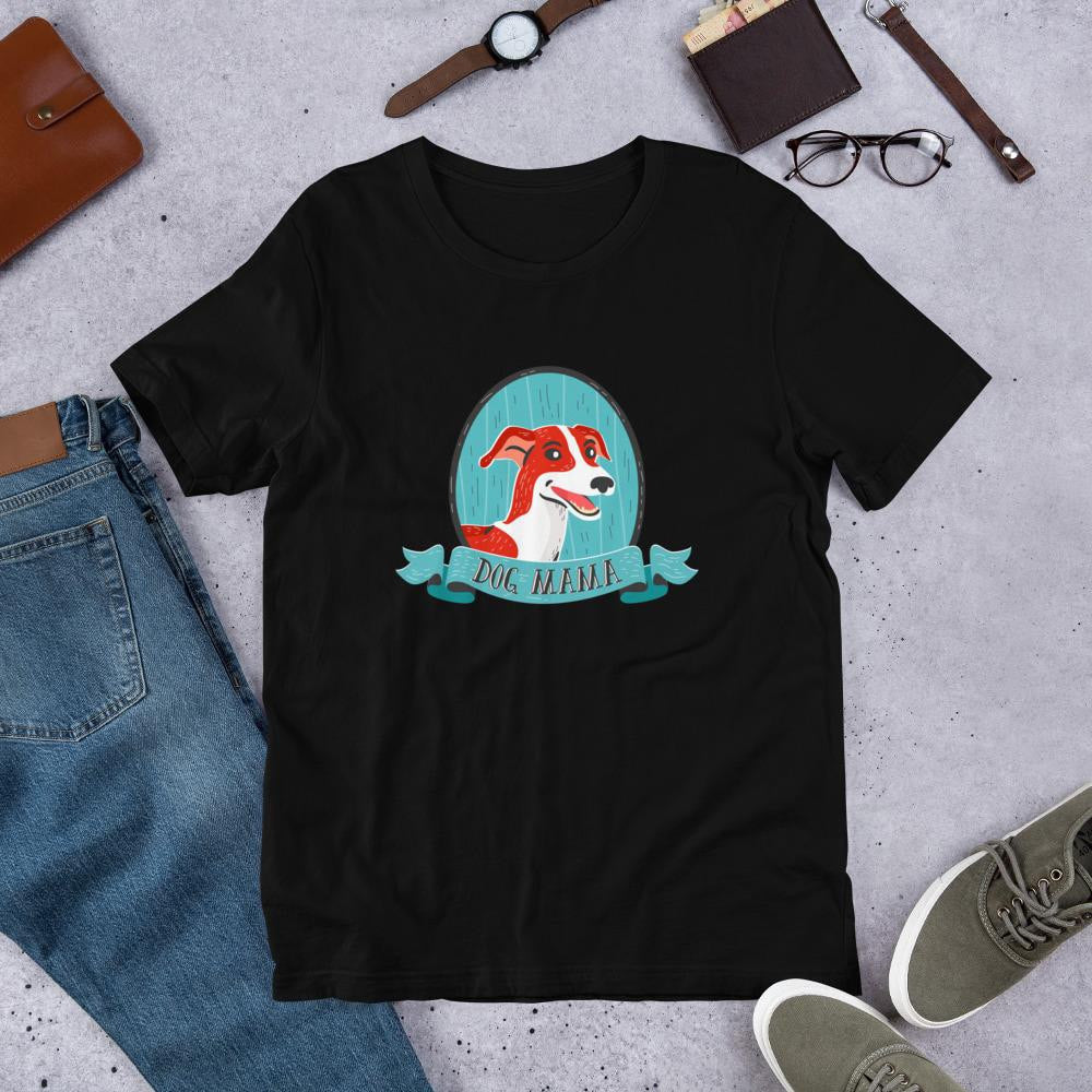 Dog Mama Half Sleeve T-Shirt — Black