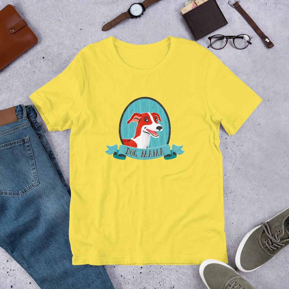 Dog Mama Half Sleeve T-Shirt — Yellow
