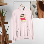 Doubtful Shinchan Unisex Hooded Sweatshirt — Light Pink