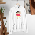 Doubtful Shinchan Unisex Hooded Sweatshirt — White