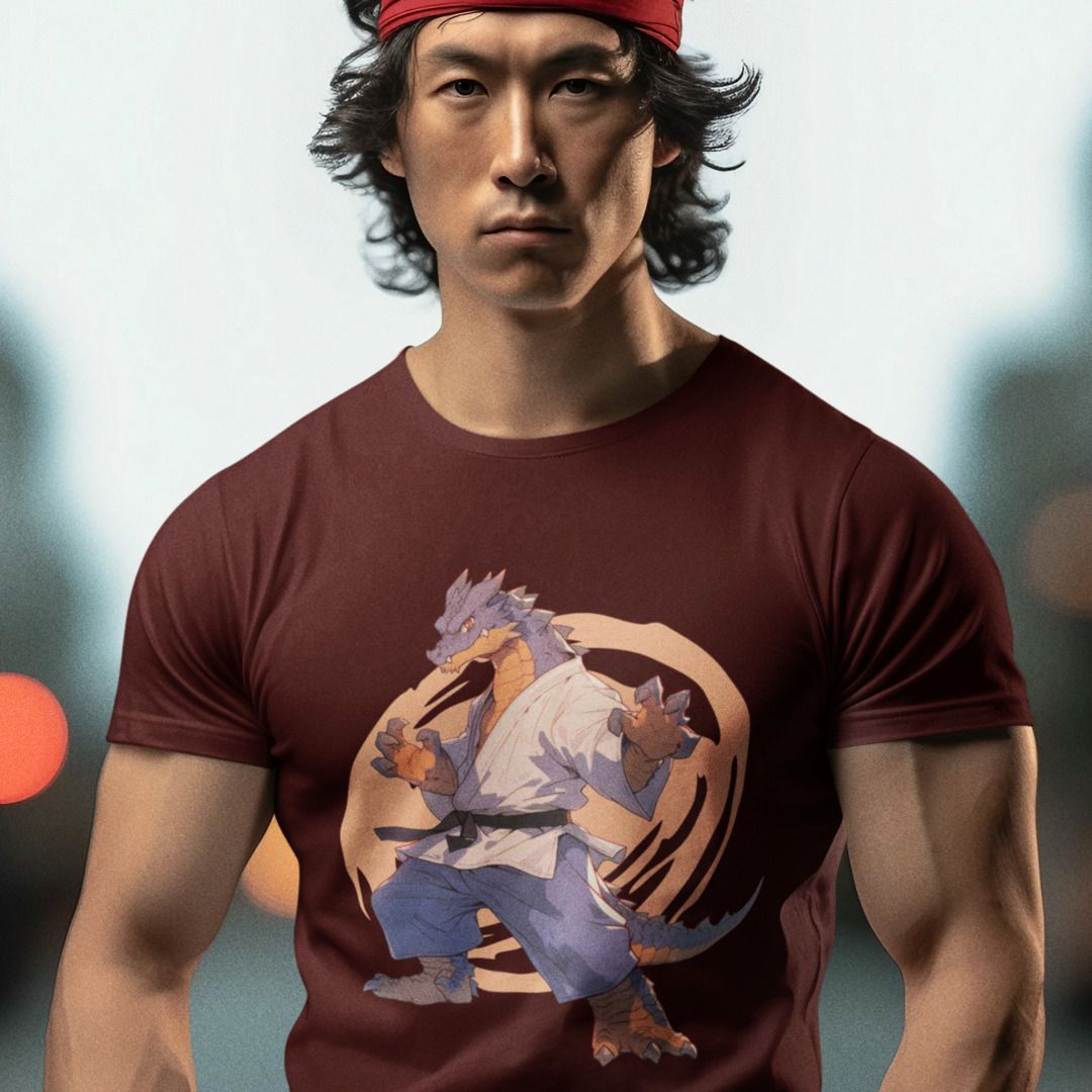 Dragon Karate Unisex Half Sleeve T-Shirt — Maroon