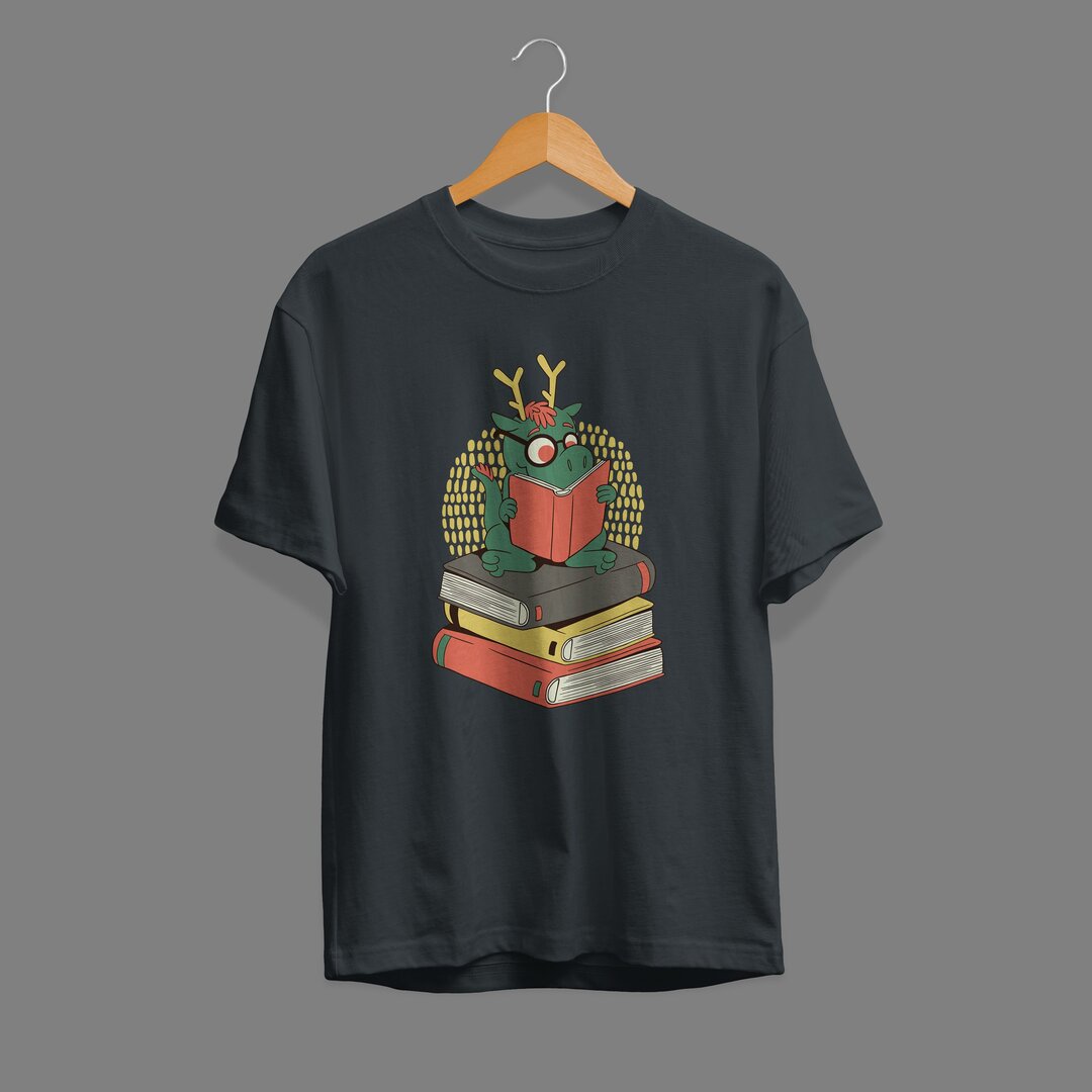Dragon On Books graphic tee – Fourth Dimension Club
