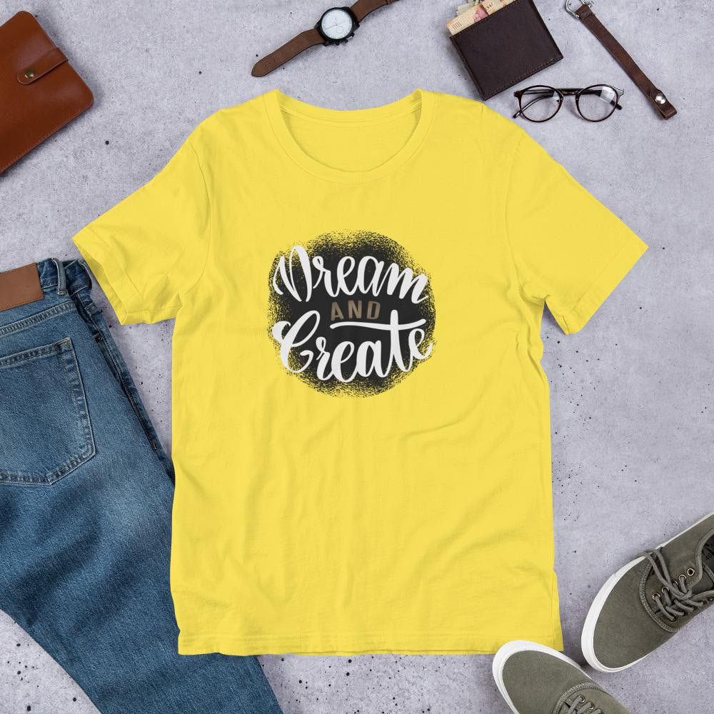 Dream & Create Half Sleeve T-Shirt — Yellow