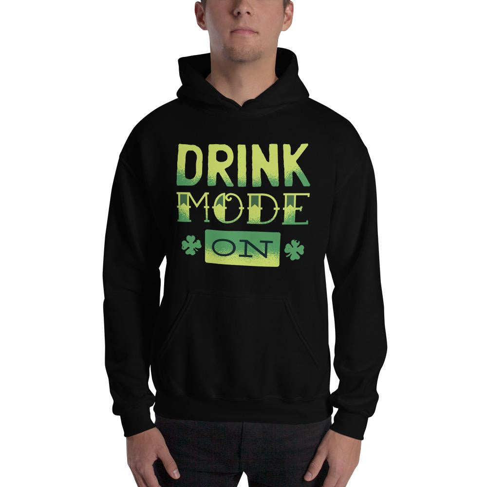 Drink Mode On Unisex Hooded Sweatshirt — detail view 3