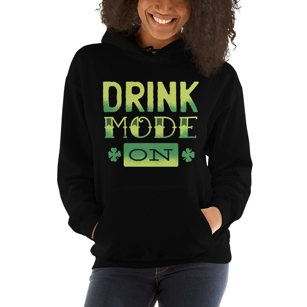 Drink Mode On Unisex Hooded Sweatshirt — detail view 4