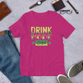 Drink Mode On Half Sleeve T-Shirt — pink