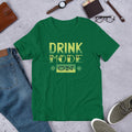 Drink Mode On Half Sleeve T-Shirt — Green