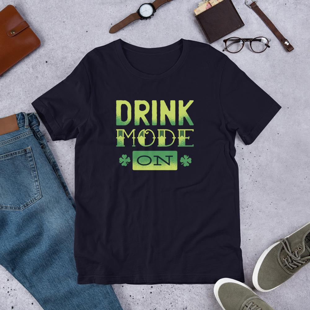 Drink Mode On Half Sleeve T-Shirt — Navy