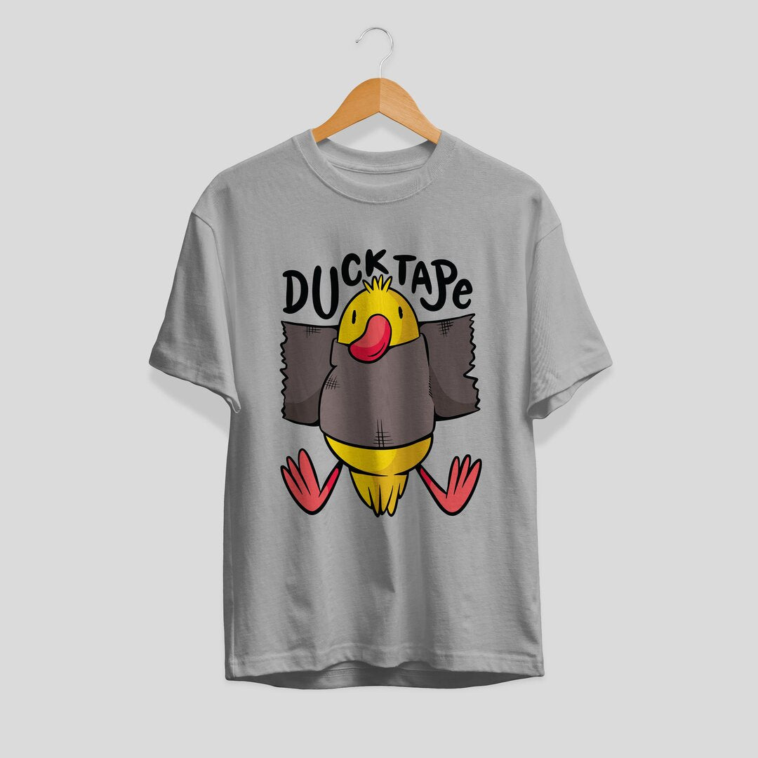 Duck Tape Half Sleeve T-Shirt — Grey