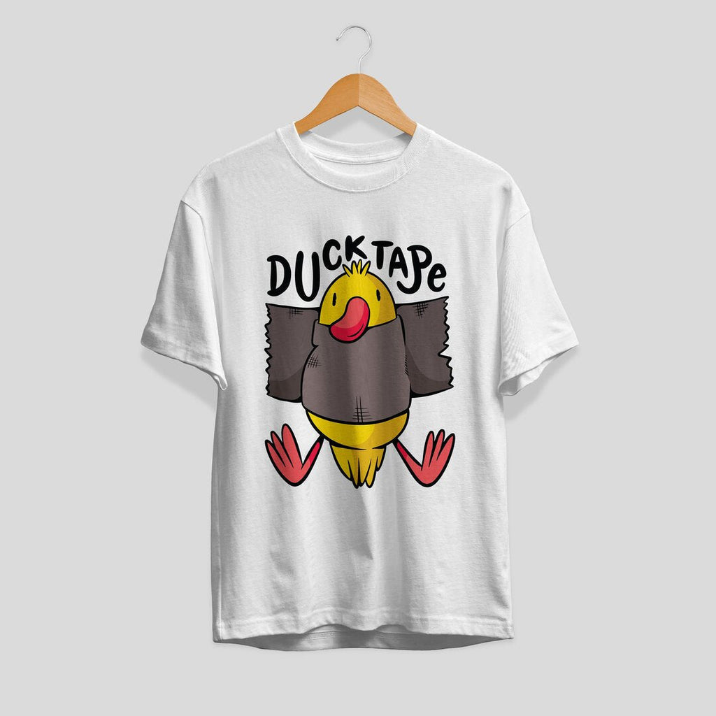 Duck Tape Half Sleeve T-Shirt — White