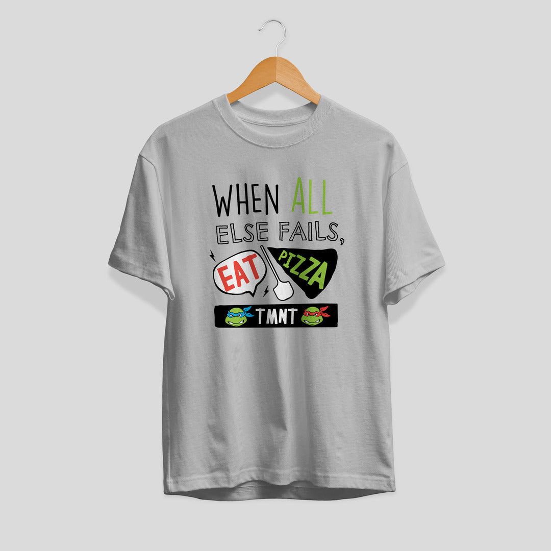 Eat Pizza Unisex Half Sleeve T-Shirt — Grey