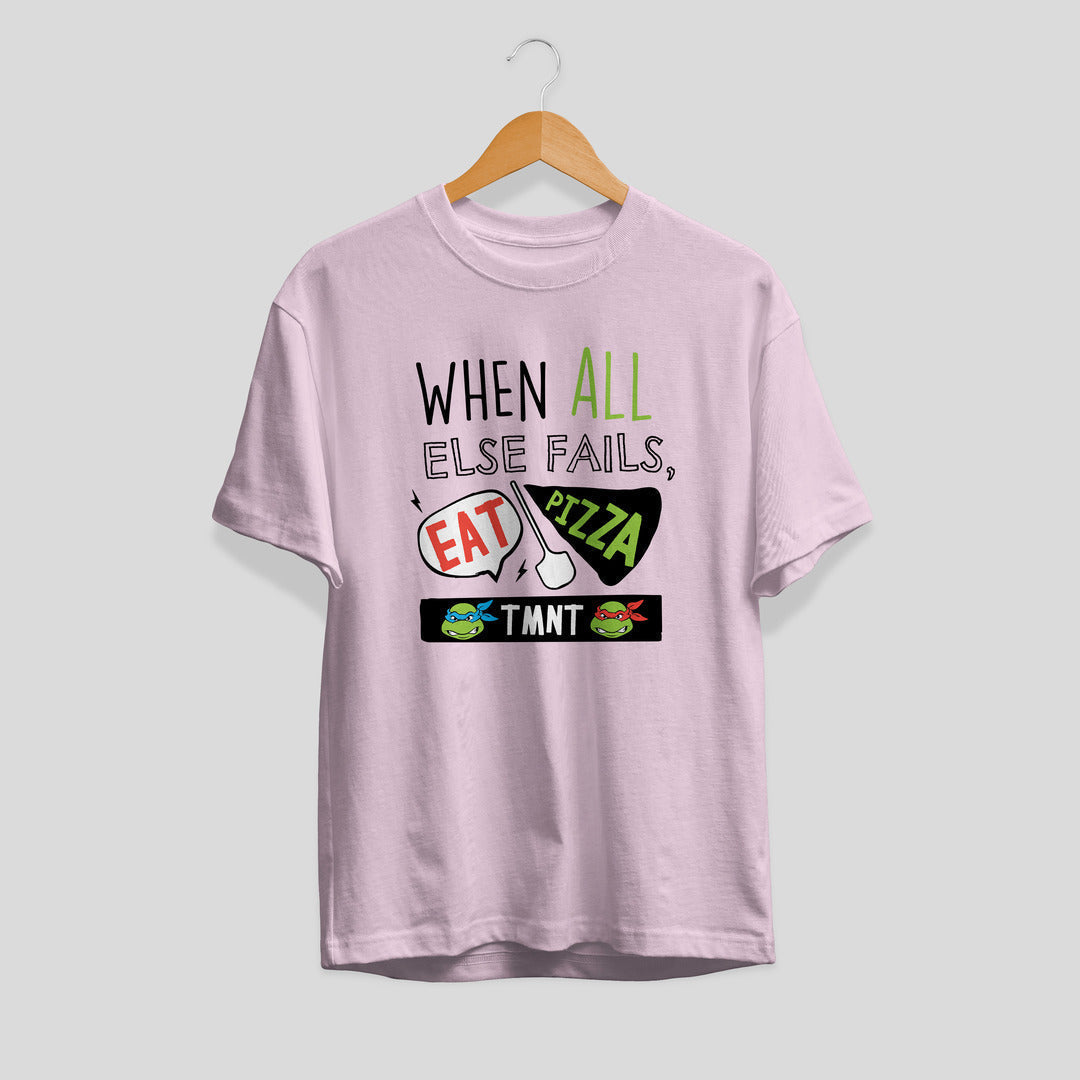Eat Pizza Unisex Half Sleeve T-Shirt — Light Pink