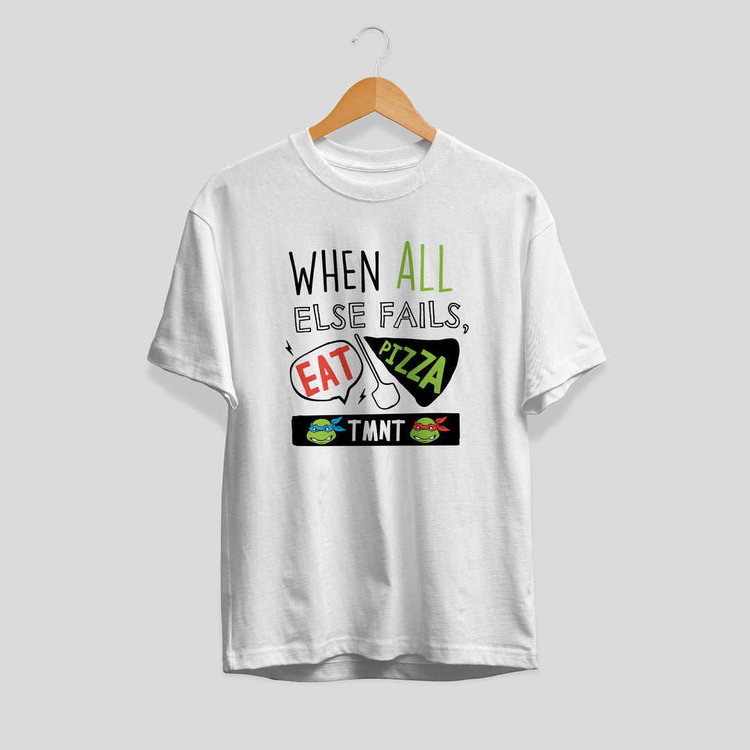 Eat Pizza Unisex Half Sleeve T-Shirt — White