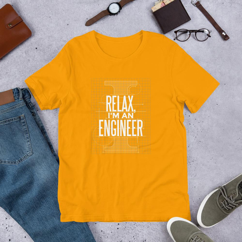 I Am An Engineer Half Sleeve T-Shirt — Gold