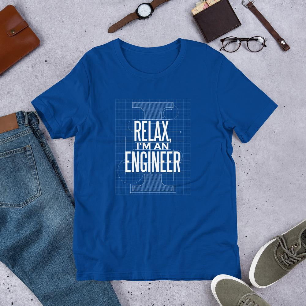 I Am An Engineer Half Sleeve T-Shirt — Blue